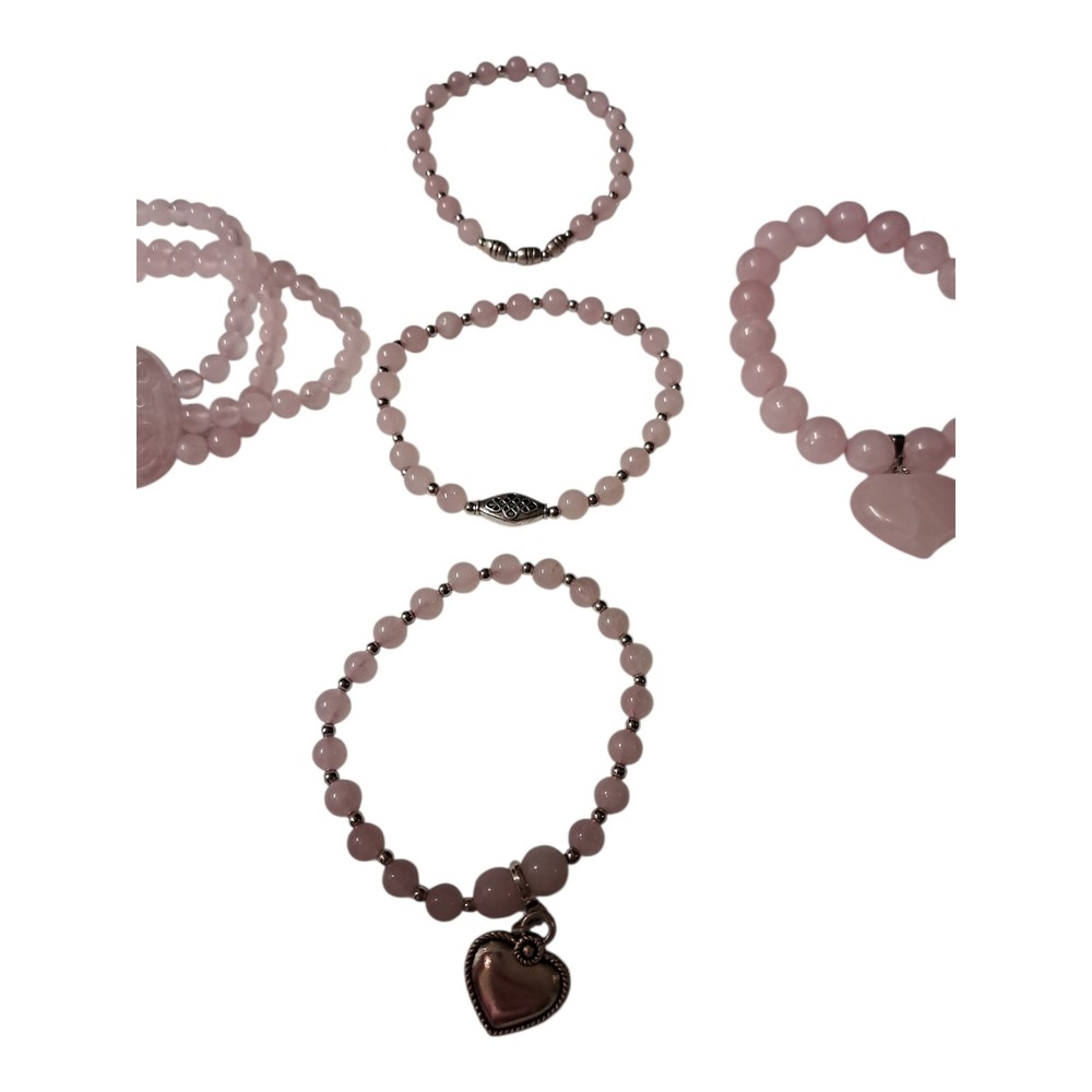 Pink Costume Jewelry‎ Lot. 5 Bracelets And 3 Necklaces - Picture 6 of 7